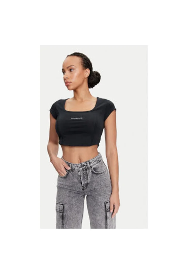 Top dama,  304113253, Bumbac/Poliester, Negru