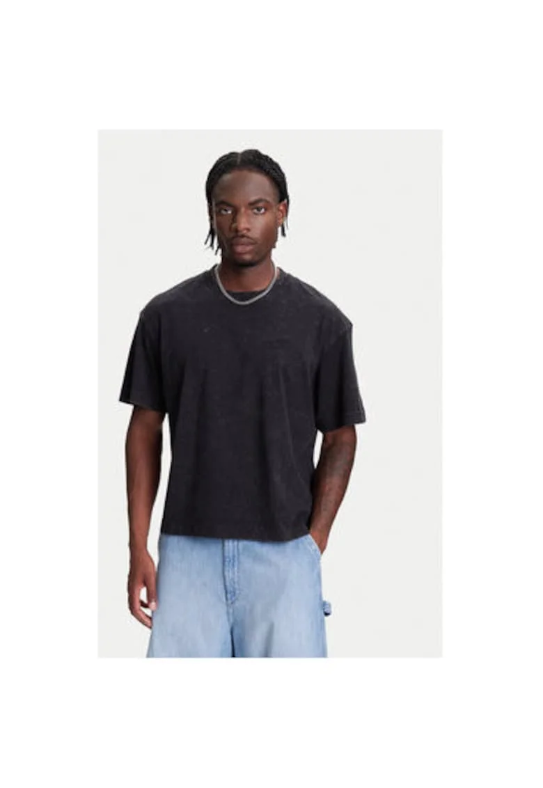 Tricou barbati Jack Jones, 12277886, Bumbac, Negru, Negru