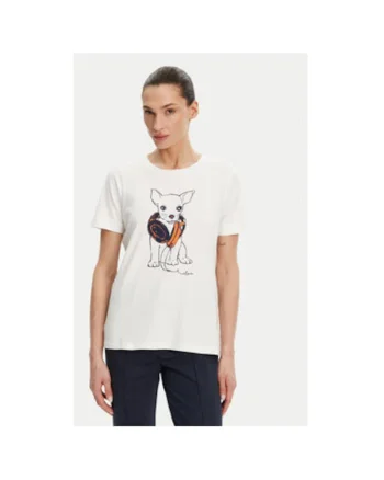 Tricou dama  11105029, Bumbac/Elastan, Alb, Alb