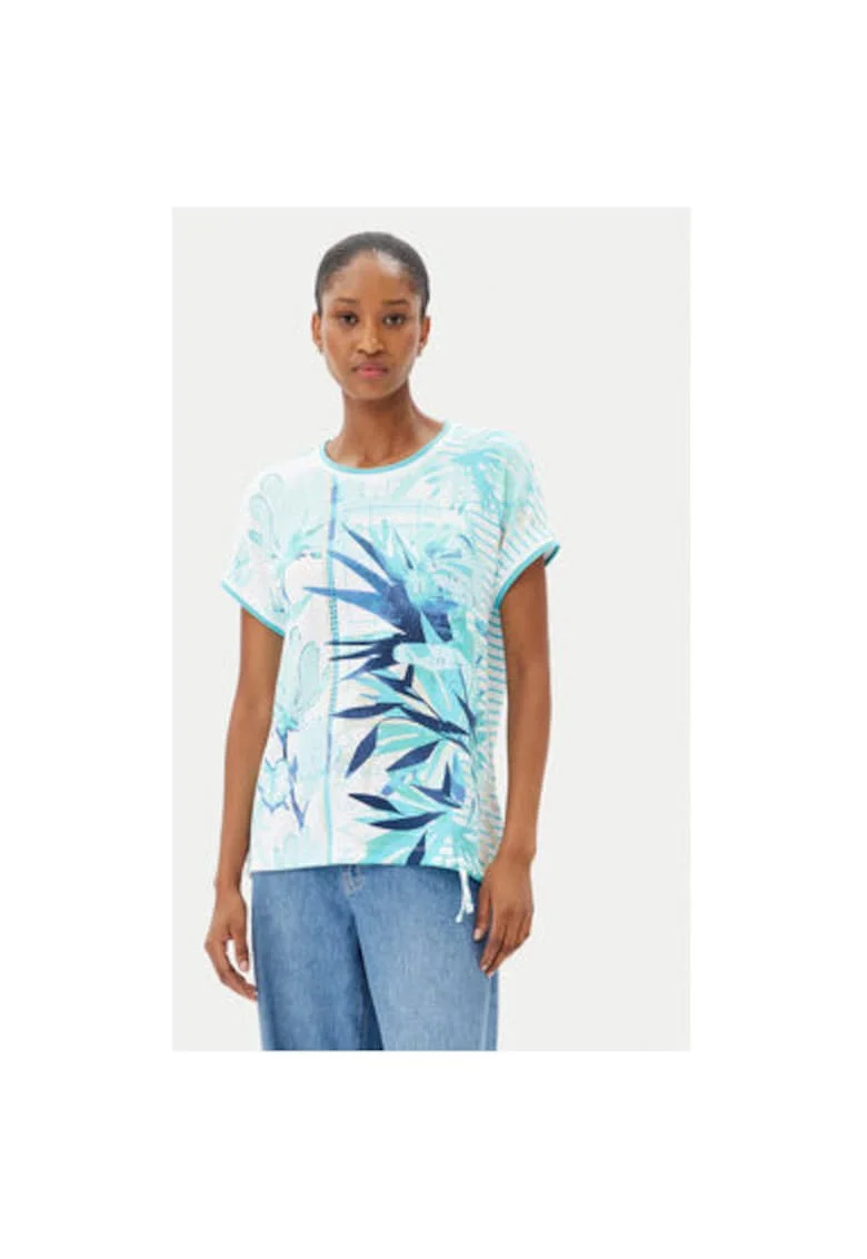 Tricou dama  11105047, Viscoza, Albastru, Albastru