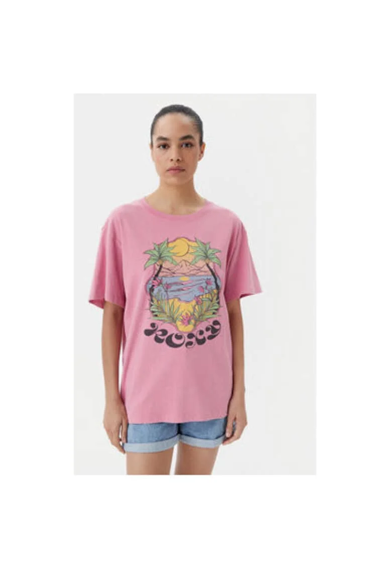 Tricou dama  ERJZT05905-MGQ0, Bumbac, Roz, Roz