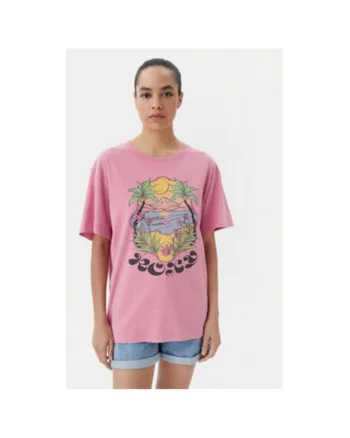 Tricou dama  ERJZT05905-MGQ0, Bumbac, Roz, Roz