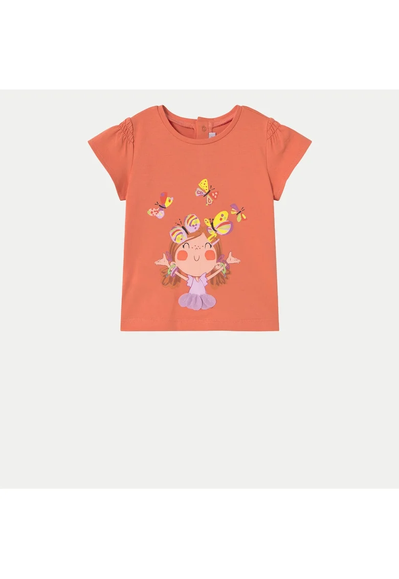 Tricou fete  1049, Bumbac/Elastan, Portocaliu, Portocaliu