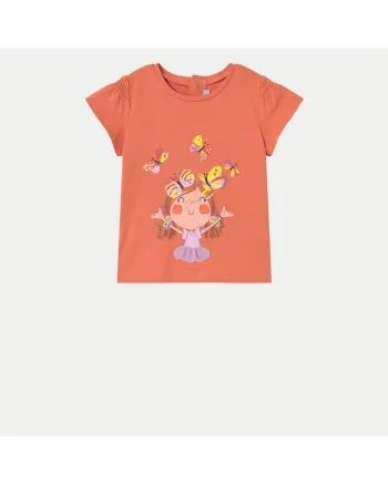 Tricou fete  1049, Bumbac/Elastan, Portocaliu, Portocaliu