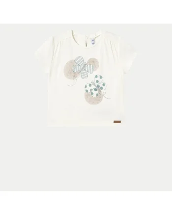 Tricou fete  1043, Bumbac/Elastan, Ecru, Ecru