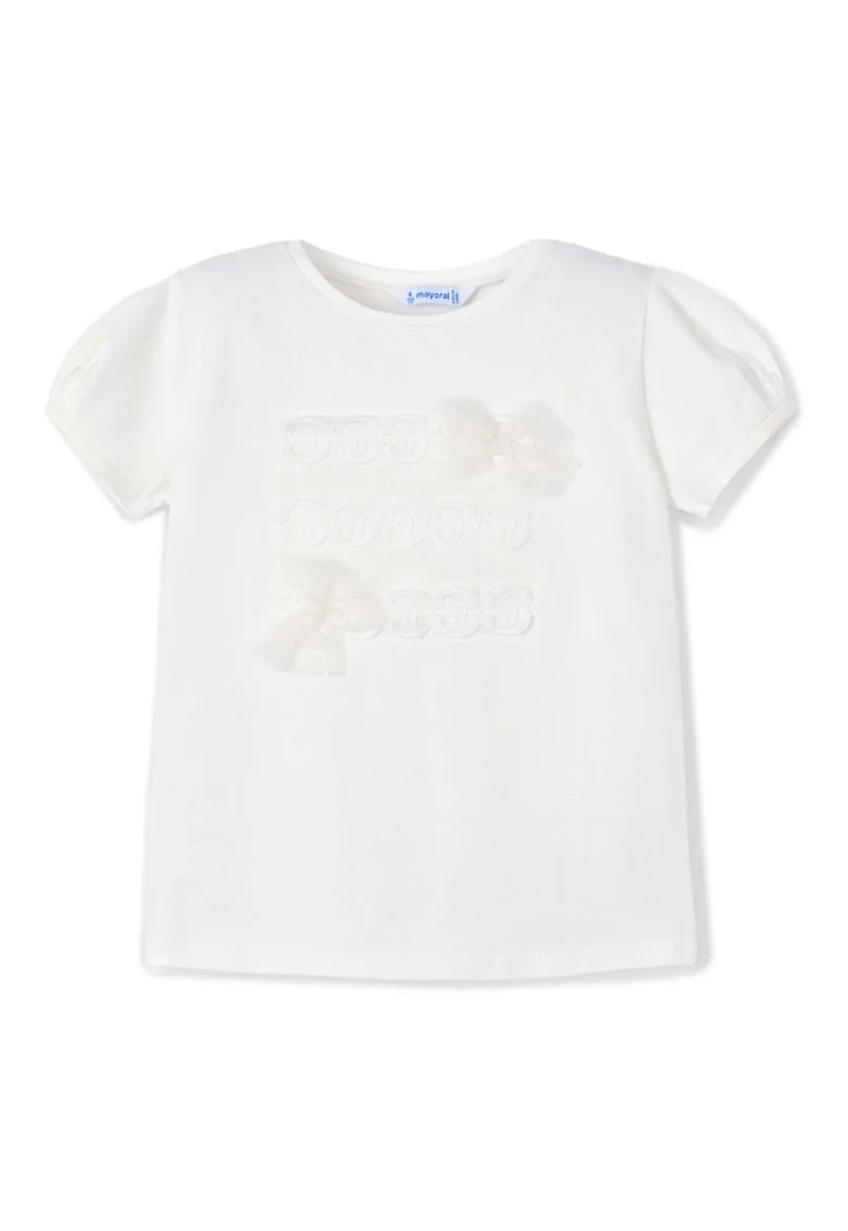 Tricou fete  3001 47, Bumbac/Poliester, Ecru, Ecru