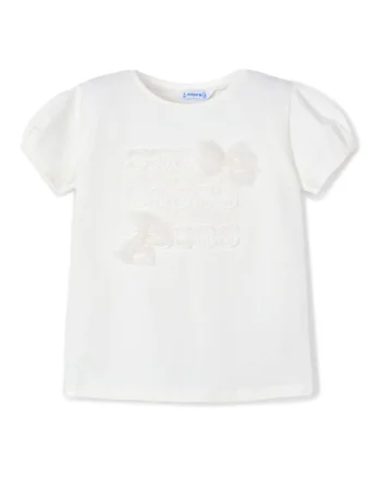 Tricou fete  3001 47, Bumbac/Poliester, Ecru, Ecru