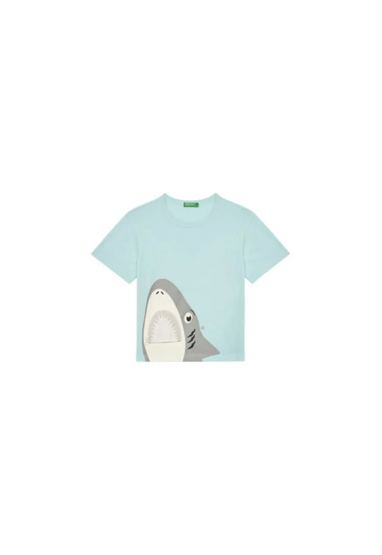 Tricou pentru baieti  3I1XG10JL, Bumbac organic, Albastru, Albastru