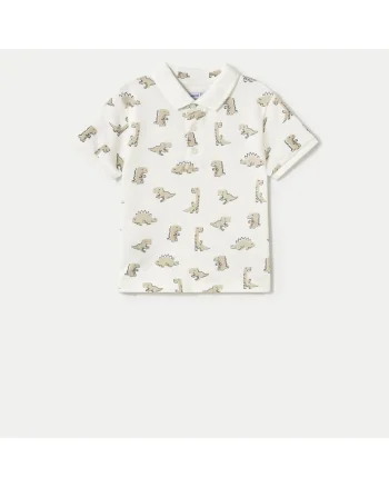 Tricou Polo baieti  1109, Bumbac/Elastan, Alb, Alb