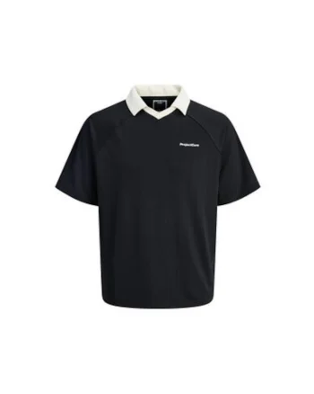 Tricou polo barbati Jack Jones, 12276758, Poliester, Negru, Negru
