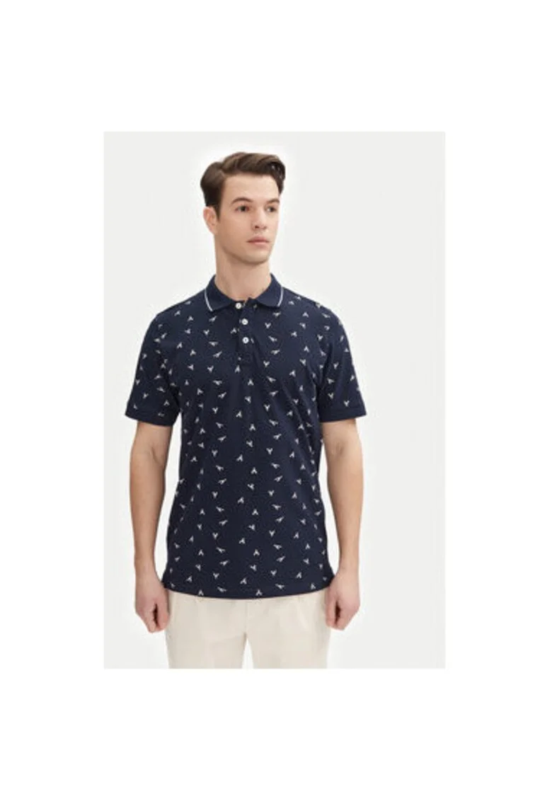 Tricou polo barbati  INLOBSTER 41-155, Bumbac, Bleumarin, Bleumarin