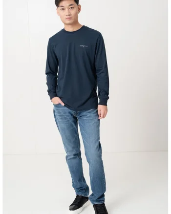 Bluza slim fit cu decolteu la baza gatului, Albastru ultramarin