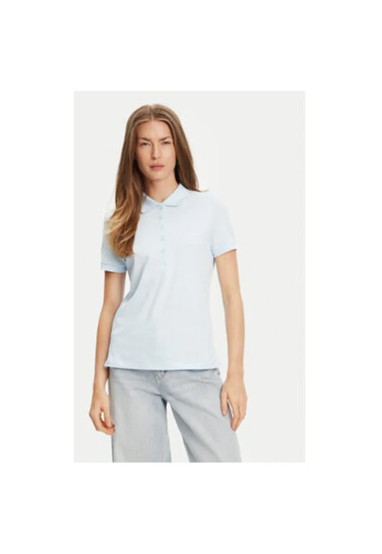 Tricou polo dama  3TQJD300W, Bumbac, Albastru deschis, Albastru deschis