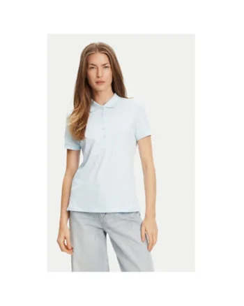 Tricou polo dama  3TQJD300W, Bumbac, Albastru deschis, Albastru deschis