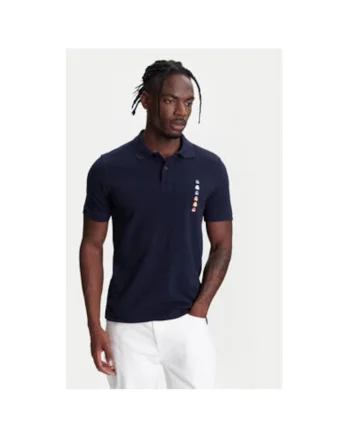 Tricou polo barbati  3089U302J, Bumbac organic, Bleumarin, Bleumarin