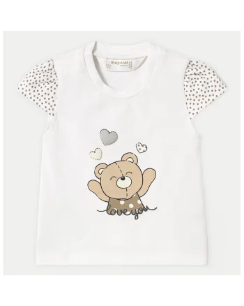 Tricou fete  1070, Bumbac/Elastan, Alb, Alb