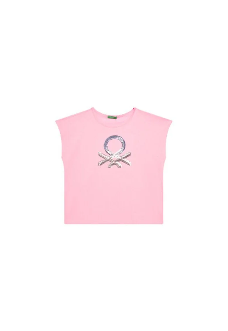 Tricou pentru fete  3I1XC10P1, Bumbac organic, Roz, Roz