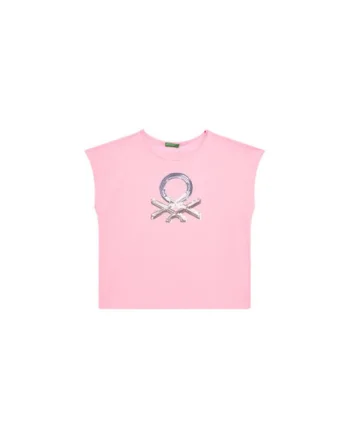 Tricou pentru fete  3I1XC10P1, Bumbac organic, Roz, Roz