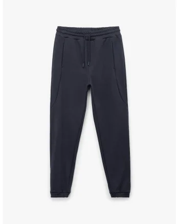Pantaloni regular fit de trening cu talie elastica cu snur, Bleumarin