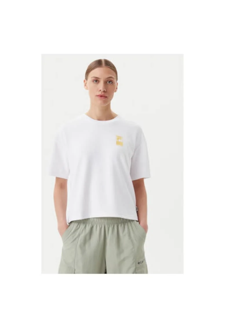 Tricou dama  FAW1044, Viscoza/Poliester, Alb, Alb