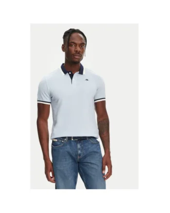 Tricou polo barbati  611255W, Bumbac, Albastru, Albastru