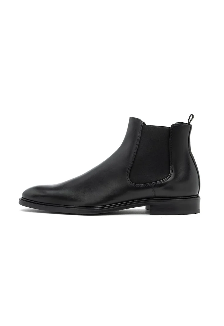 Ghete Chelsea de piele, Negru