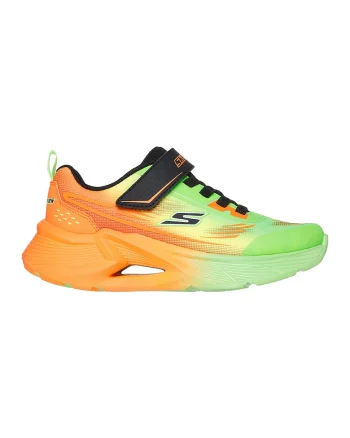 Pantofi sport Tidal Tech wedge cu velcro, Portocaliu/Verde lime