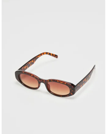 Ochelari de soare femei,  forma ingusta, lentile colorate, maroniu,