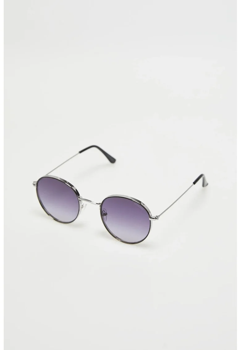 Ochelari de soare femei  rame metalice argintii, lentile intunecate, protectie UV 400,