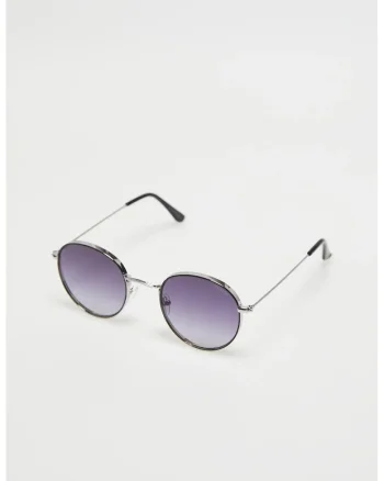 Ochelari de soare femei  rame metalice argintii, lentile intunecate, protectie UV 400,