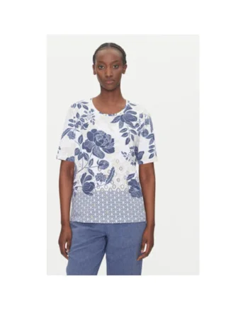 Tricou dama  11105108, Bumbac/Elastan, 46794, Albastru