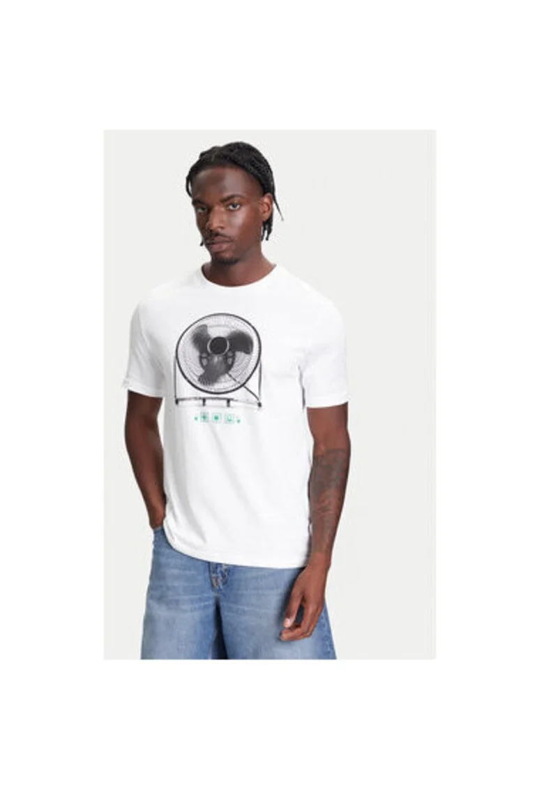 Tricou barbati  3BL0U10AG, Bumbac organic, 46794, Alb