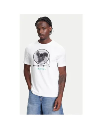 Tricou barbati  3BL0U10AG, Bumbac organic, 46794, Alb