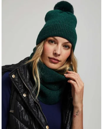 Fular smarald cu fir metalic ONE SIZE