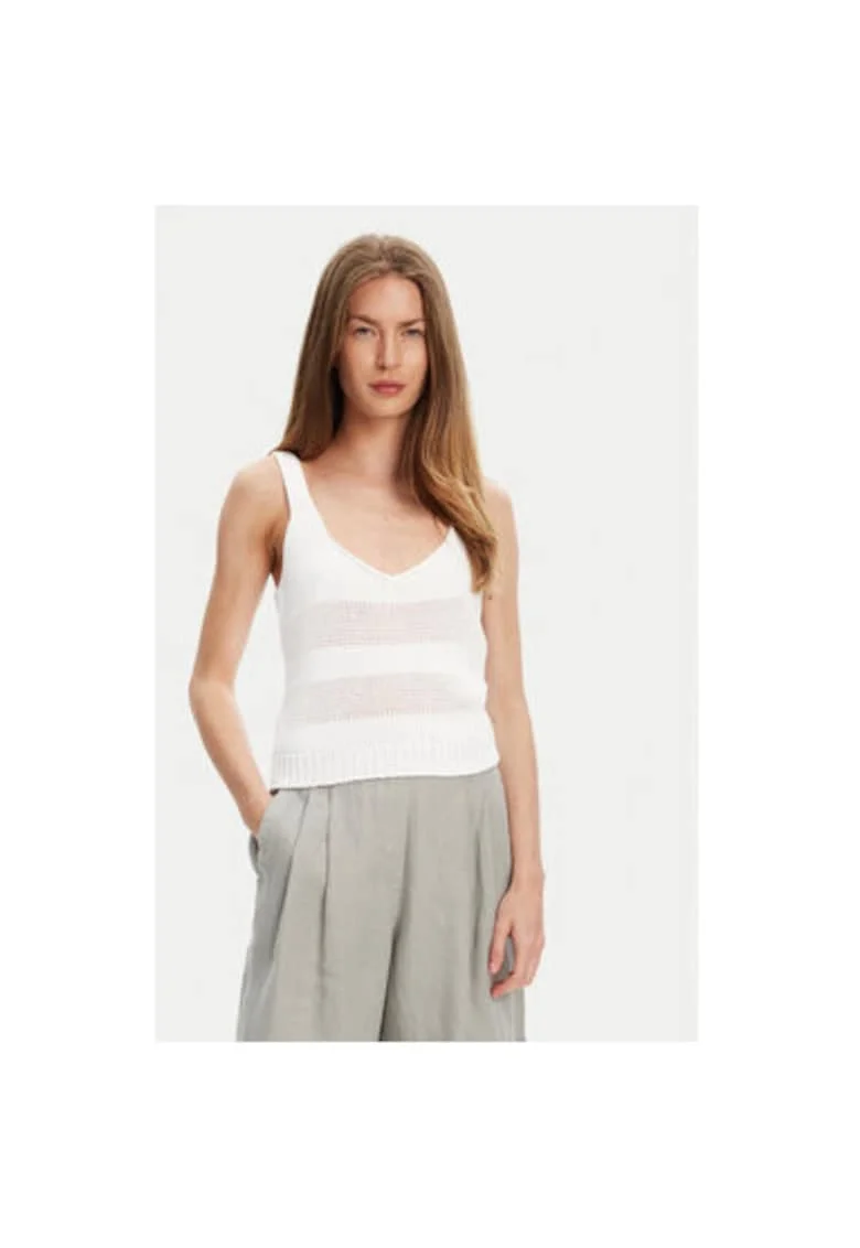 Top dama  1898DH018, Bumbac, 46794, Alb