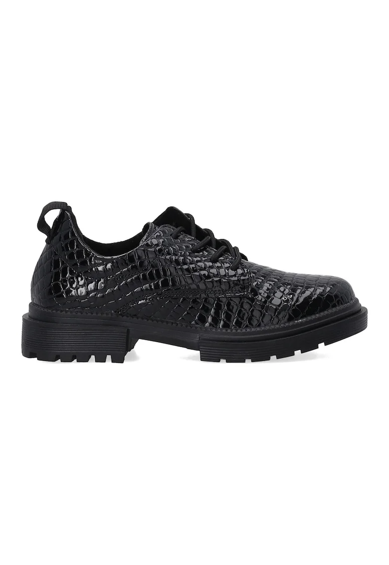Pantofi de dama din piele cu aspect de crocodil