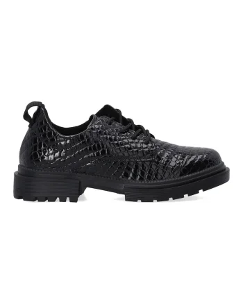 Pantofi de dama din piele cu aspect de crocodil