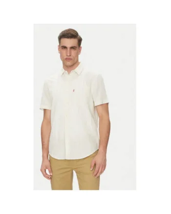 Camasa barbati Levi S, 86624-0065, In/Viscoza, Alb, Alb