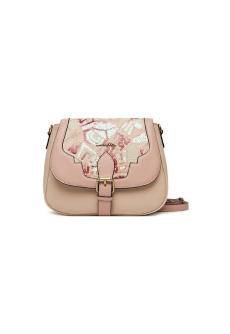 Geanta dama  DOLY 01, Piele ecologica, Roz