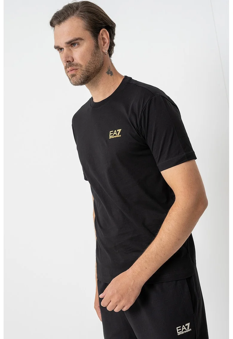 Tricou cu model uni Gircollo, Auriu/Negru