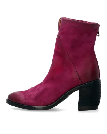 Botine din piele intoarsa cu toc masiv