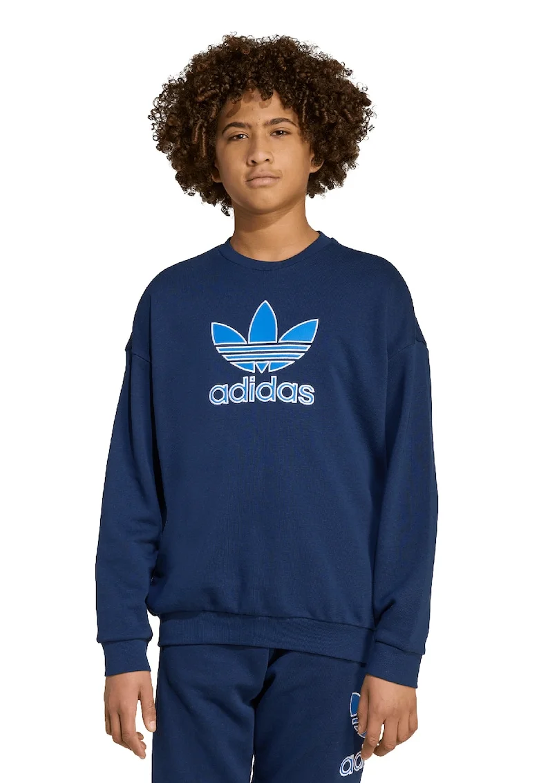 Bluza de trening cu logo Trefoil, Albastru inchis
