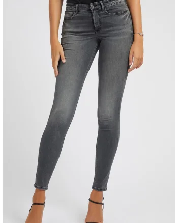 Blugi skinny cu aspect decolorat 1981, Alb murdar/Gri inchis
