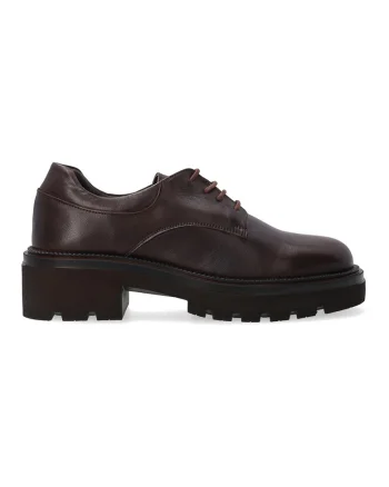 Pantofi casual din piele naturala cu toc masiv
