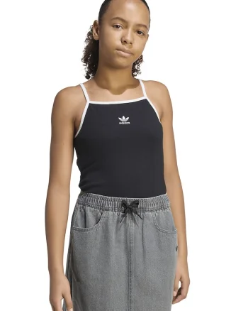 Top crop slim fit, Negru