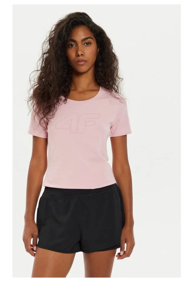 Tricou 4FWMM00TTSHF1846 Roz Slim Fit, Bumbac