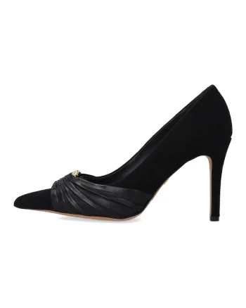 Pantofi stiletto din piele intoarsa si naturala