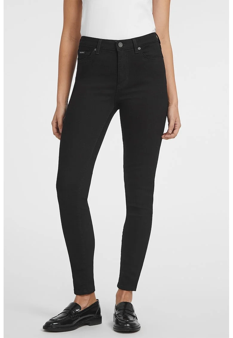 Blugi crop skinny, Negru