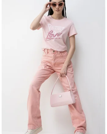 Tricou regular fit cu imprimeu logo, Fucsia/Roz deschis