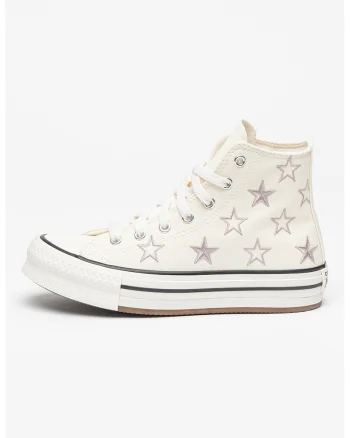 Tenisi high-top cu model stele Chuck Taylor All Star, Alb/Gri deschis
